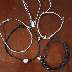 Pura Vida Black/ Cream/ Blue Bracelet Set 5